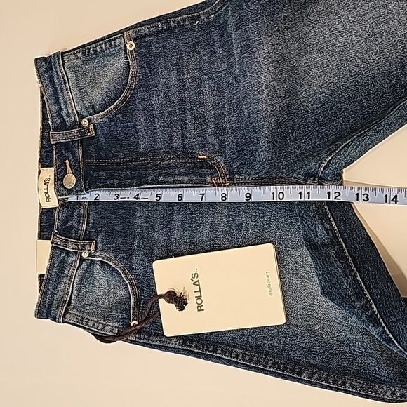 Rolla's Eastcoast High Rise Skinny Blue Jean Denim Distressed Original Blue 8 26 - Picture 14 of 16